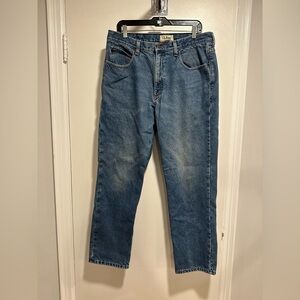 VTG 90s Y2K LL Bean Mens 36x32 Flannel Lined Medium Wash Straight Leg Jeans.